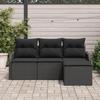 VidaXL Ensemble de Canapé de Jardin 4 Pièces avec Coussins en Rotin Poly Noir 3354322