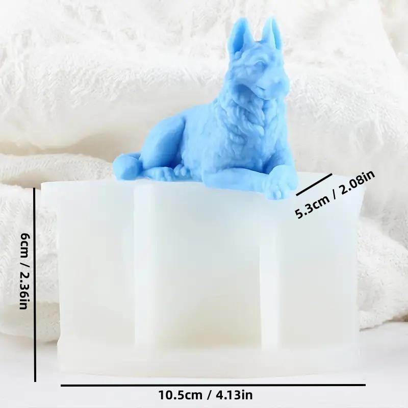 1pc Silicone Candle Mold, Shepherd Dog Figurine Design, for DIY Candle Making, Homemade Craft Wax Resin Molding