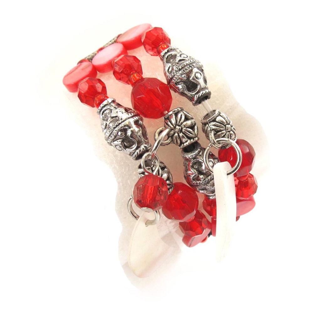 Les Trésors De Lily [J7765] - Red 'Scarlett' Designer Bracelet