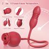 Rose-Sucking Sex Toys Dildo Vibrator for Women 3in1 Thrusting G Spot Anal Vibrators Stimulator Female Vibrating Egg Adult Toys