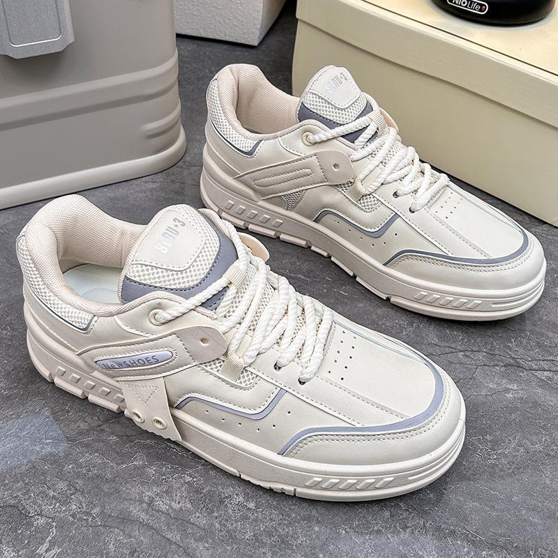 

Men s board shoes new fashion sports shoes trend versatile explosion bread shoes leather casual shoes white shoes board shoes 39 бежевый