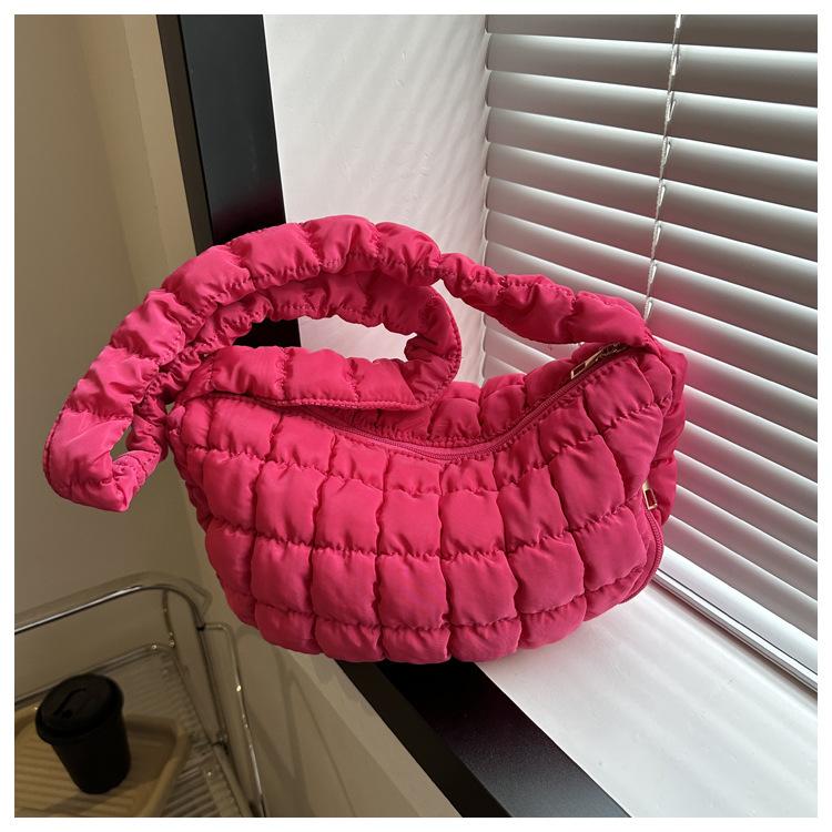 

Зимний Плиссированный Тренд Вышивальная Нить Плиссированный Квадрат Простота Одно Плечо Подмышечная Портативная Сумка-Тоут Женская