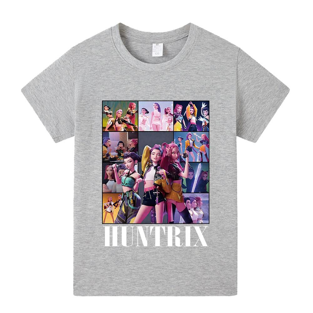 A1223 Kids Boys Girls Kpop Rumi Zoey Mira Print Short Sleeves T-shirt