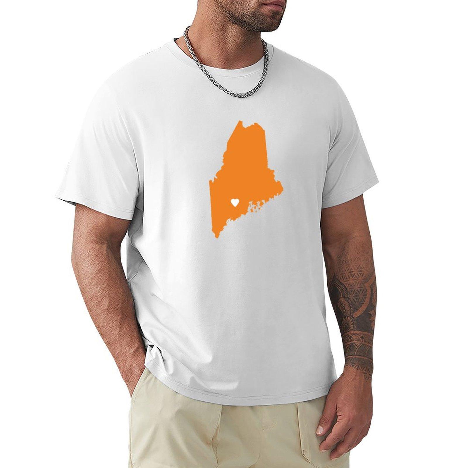 Maine Love In Orange Tshirt Plus Size Lightweight Top S