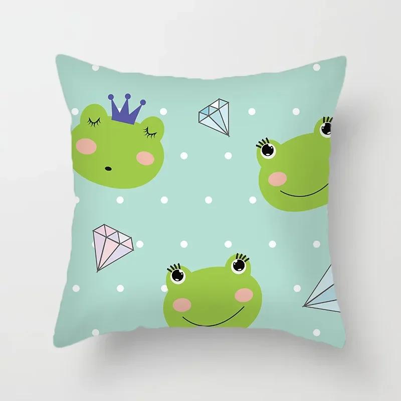 45X45cm Cute Cartoon Animal Pillowcase Elephant Crocodile Sofa Cushion Cover Decoration Kids Bedroom   Home Decor