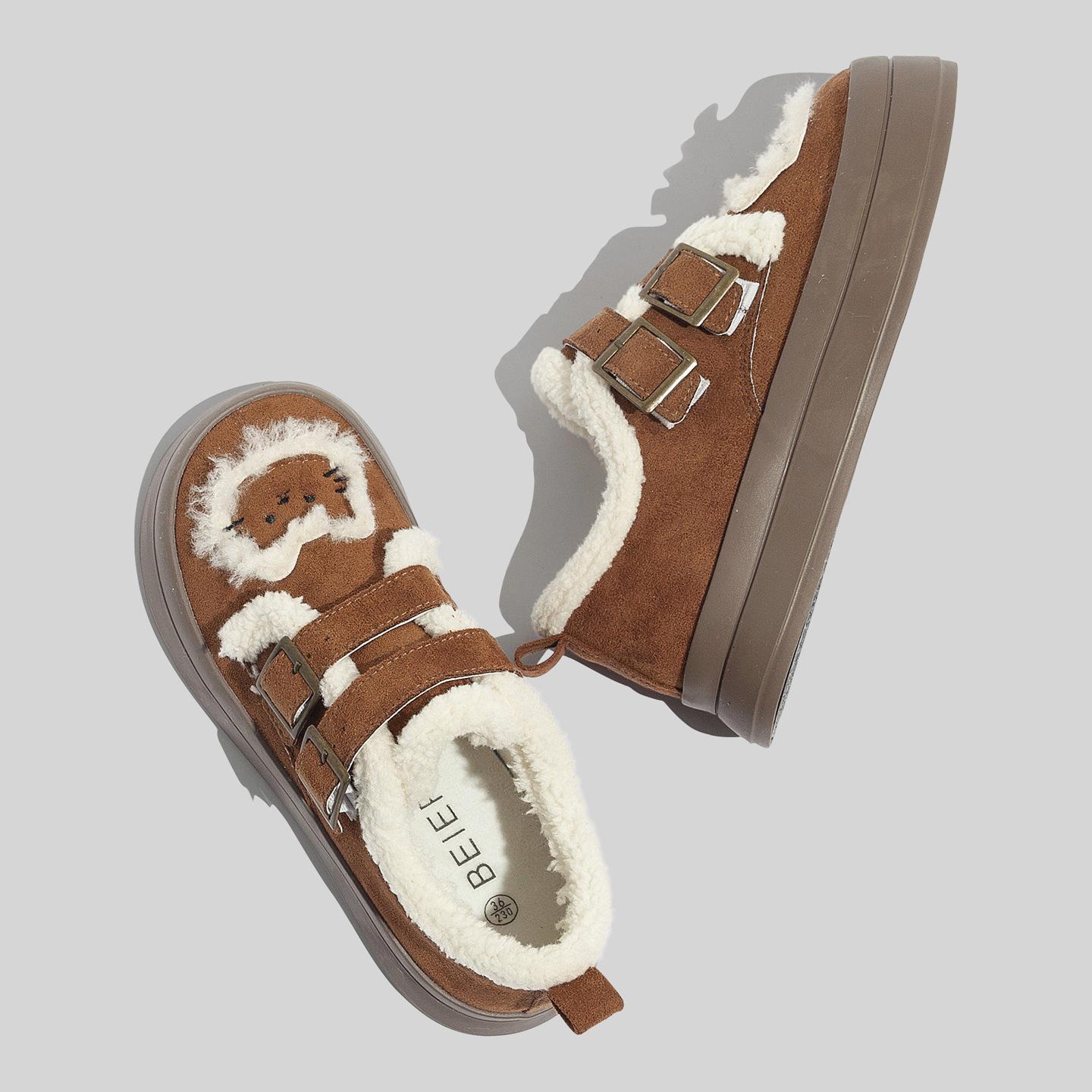 Belle plush warm two cotton board shoes winter new thick-soled plush casual 35