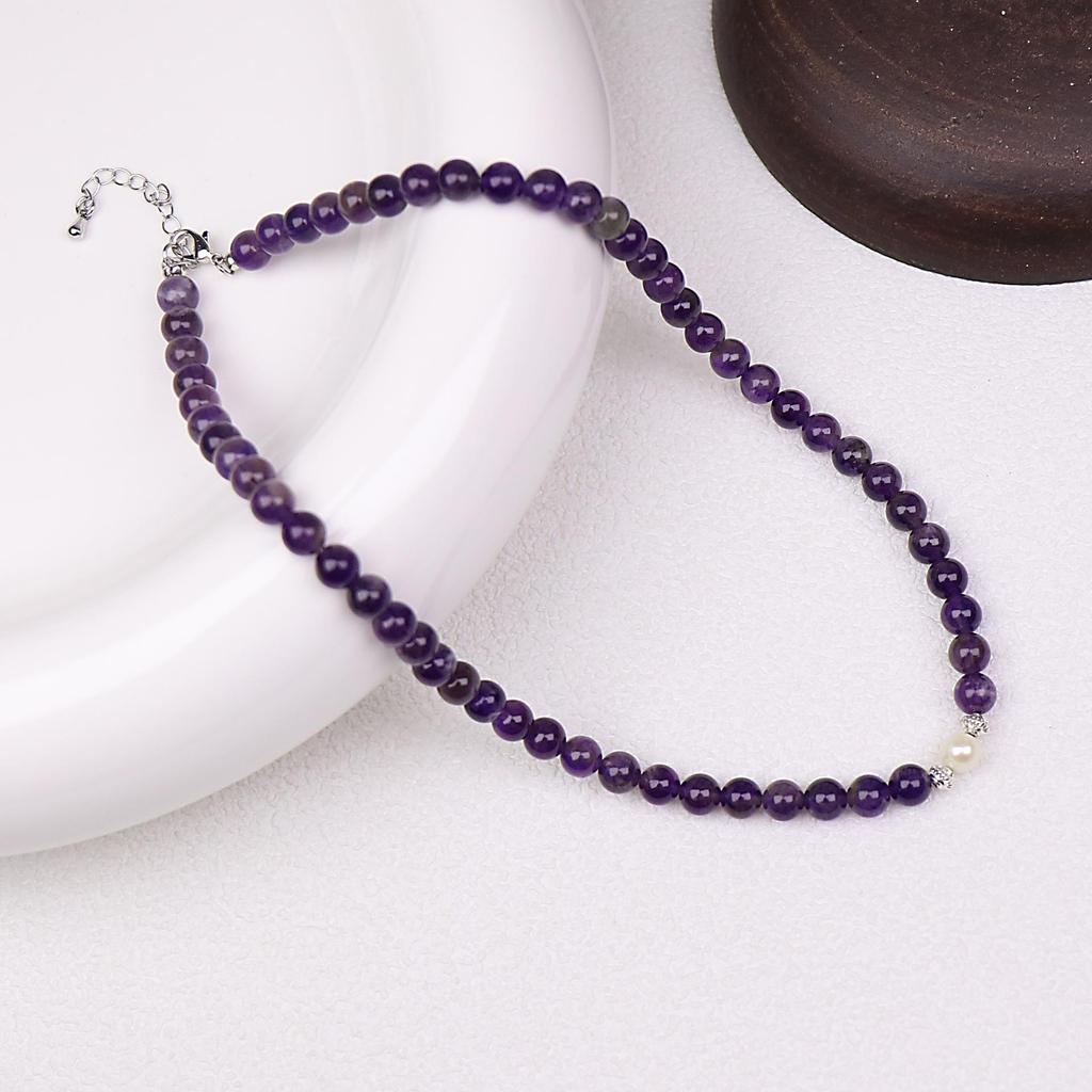 Luxury Freshwater Pearl & Colorful Beaded Necklace: Minimalist Statement for Women