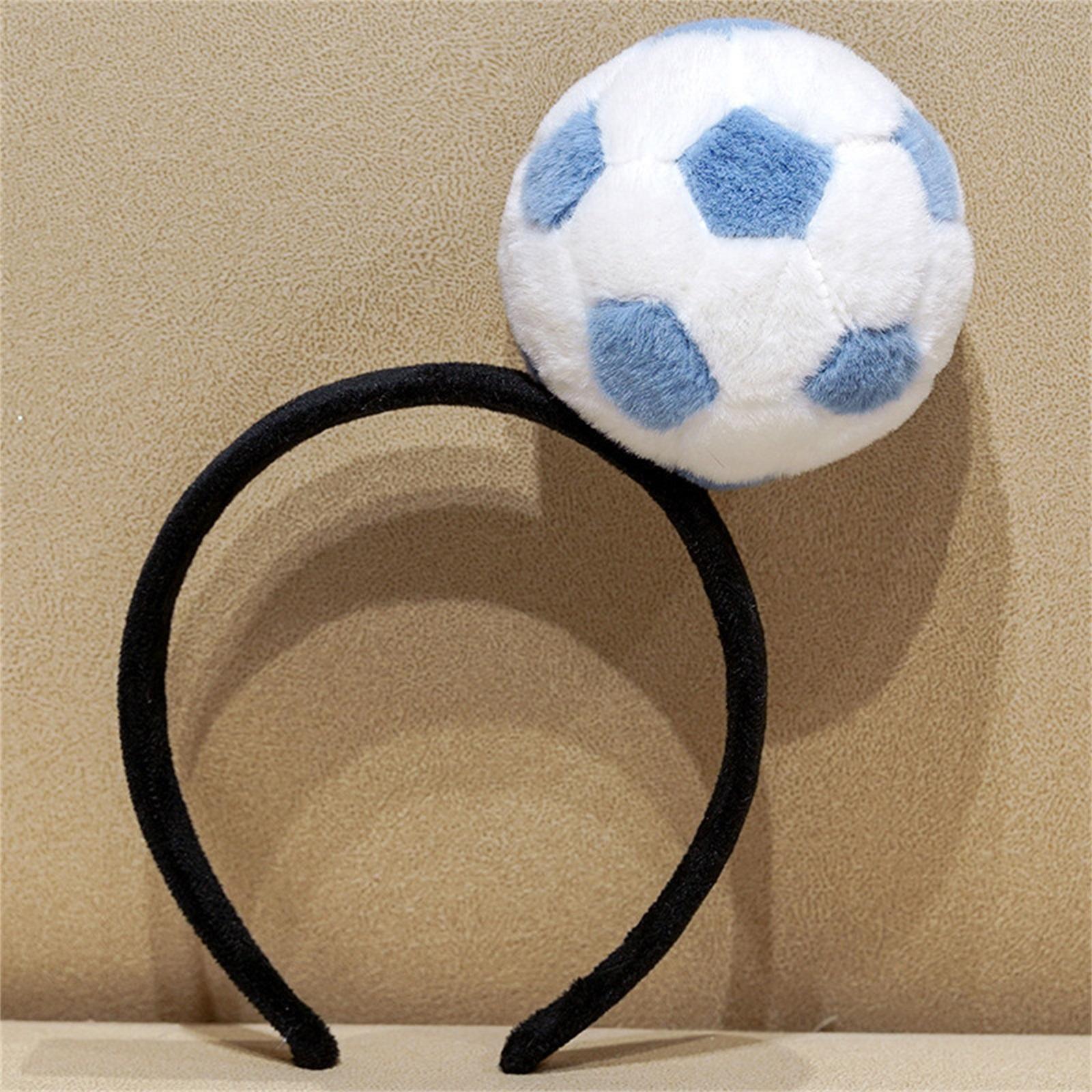 

Plush Sports Ball Headband Soft Fabric Soccer Volleyball Design Adjustable Comfortable Fit for Party Costume Accessory One Size