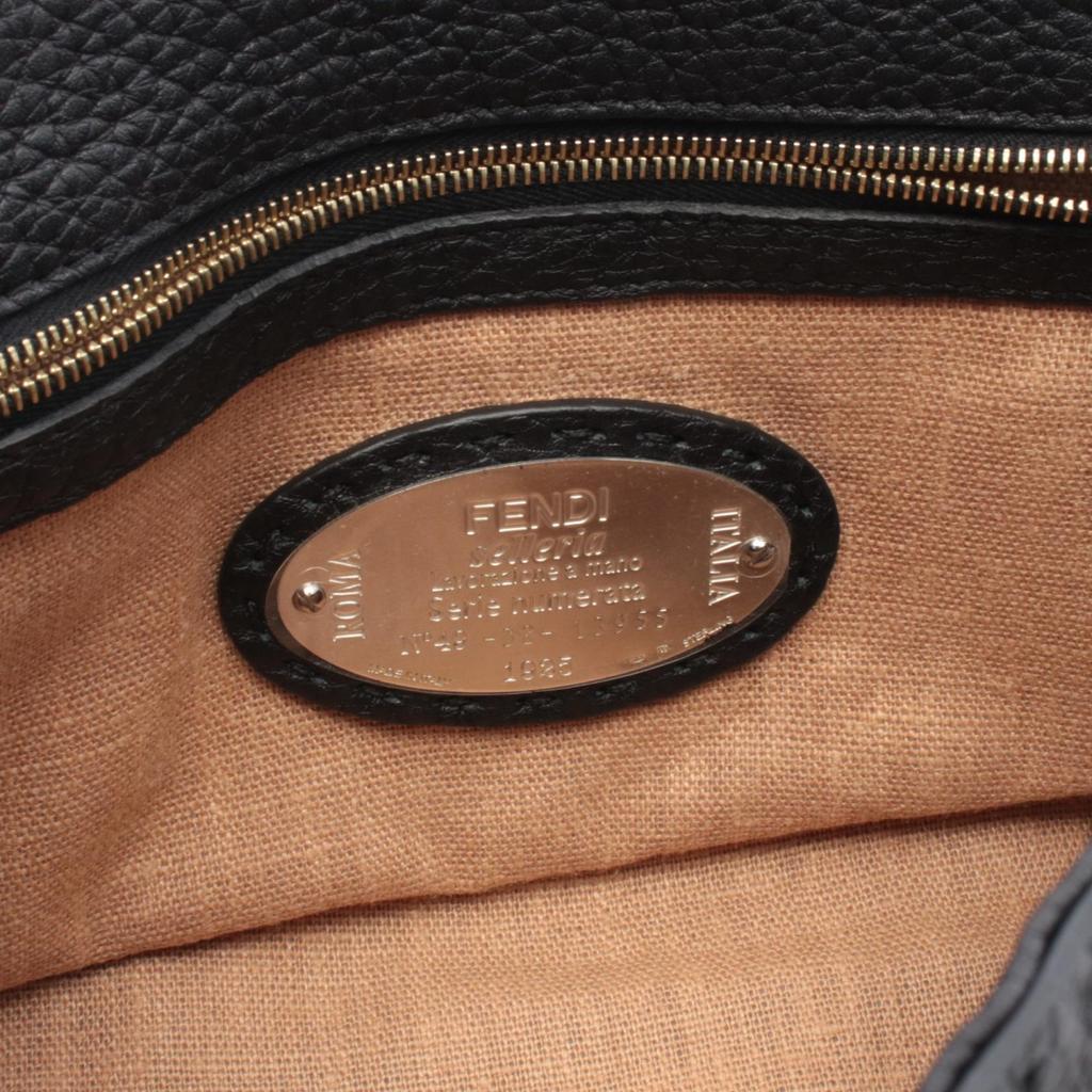 Used FENDI Selleria Mini Linda Handbag 8BR486 leather Black Brown Used Women