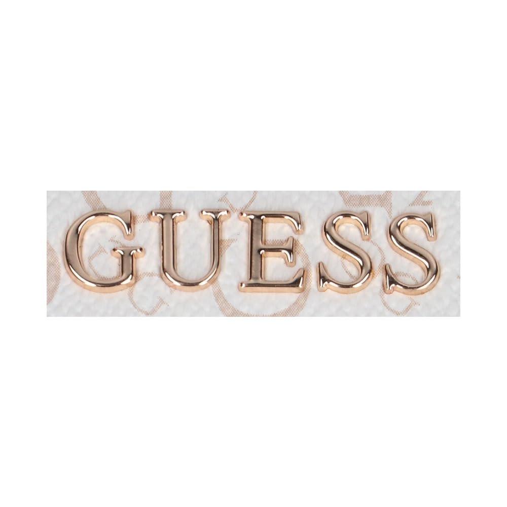 GUESS Erin Mini Crossbody Top Zip Shoulder Bag SG172770 White Monogram Pattern with Logo Strap