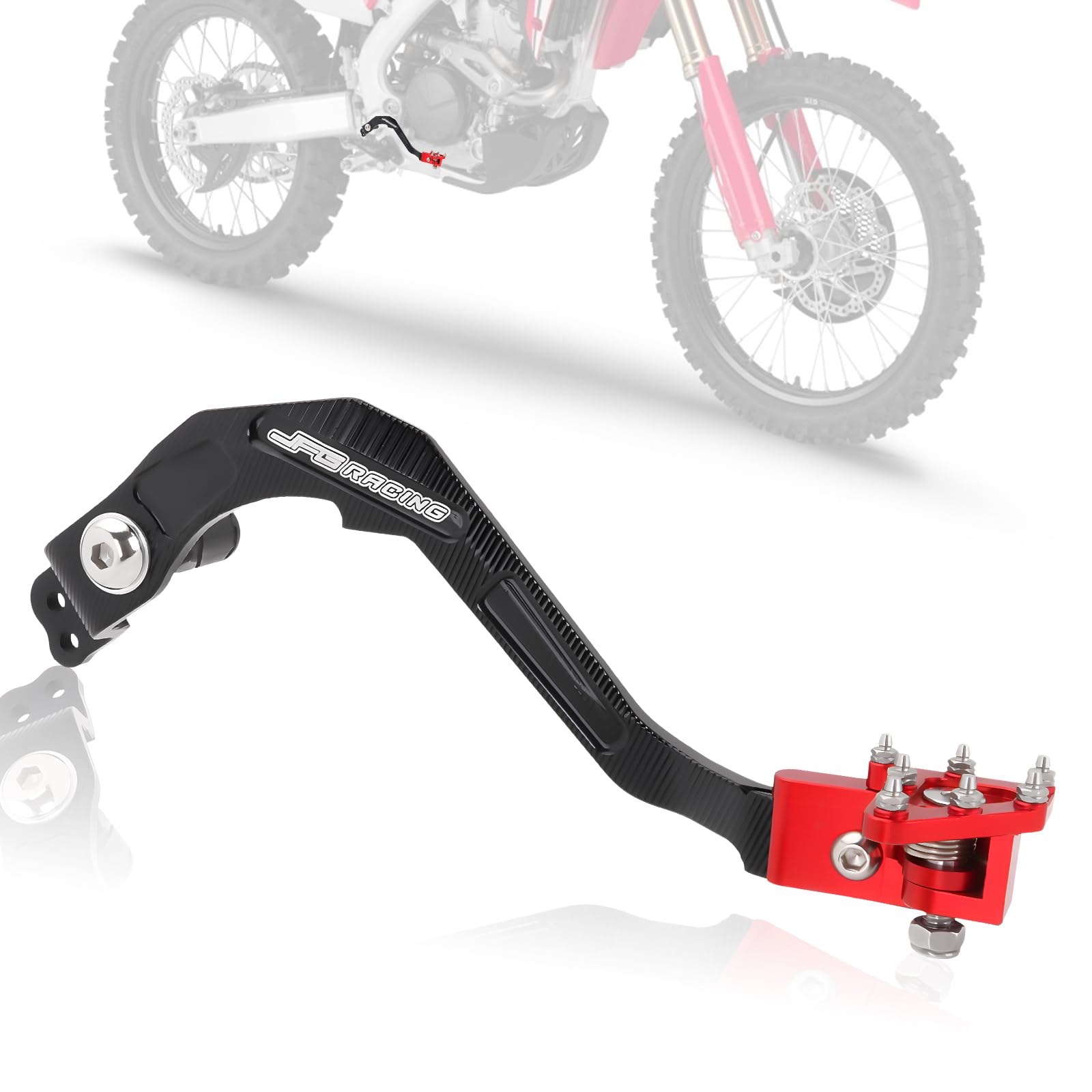 JFG Motorcycle Brake Compatible with CRF250L and CRF250RL Pedal, Adjustable, Folding, Aluminum, Red, (2013-2019) (2017-2019)