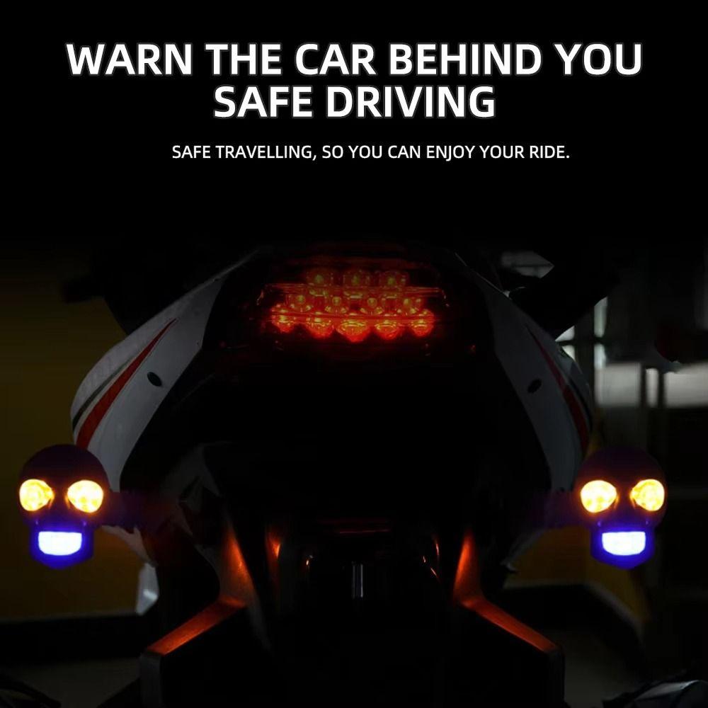 2Pcs DC 12V Motorcycle Turn Signal Lights Universal Fit Motorcycle Indicator Lamp Scooter Use