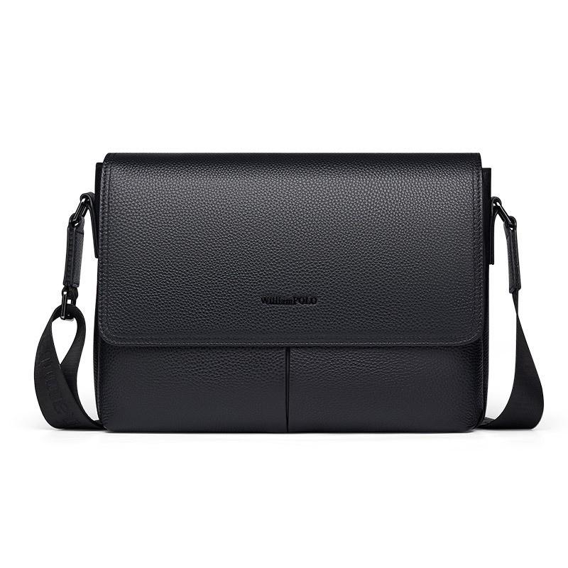 New Men s Shoulder Bag Crossbody Genuine Leather Top Layer Cowhide Casual Portable 31x21x8