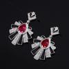 Scallop Green Crystal Earrings Simulation Royal Sapphire Earrings Silver Needle Colored Treasure Zircon Earrings