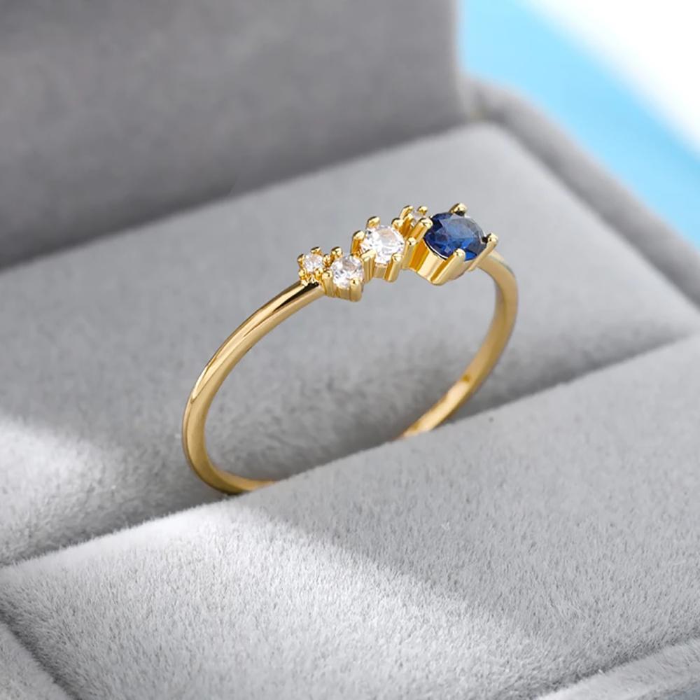 Zircon Engagement Wedding Rings For Women Gold Color Stainless Steel Ring Female Finger Jewelry Birthday Gift Free