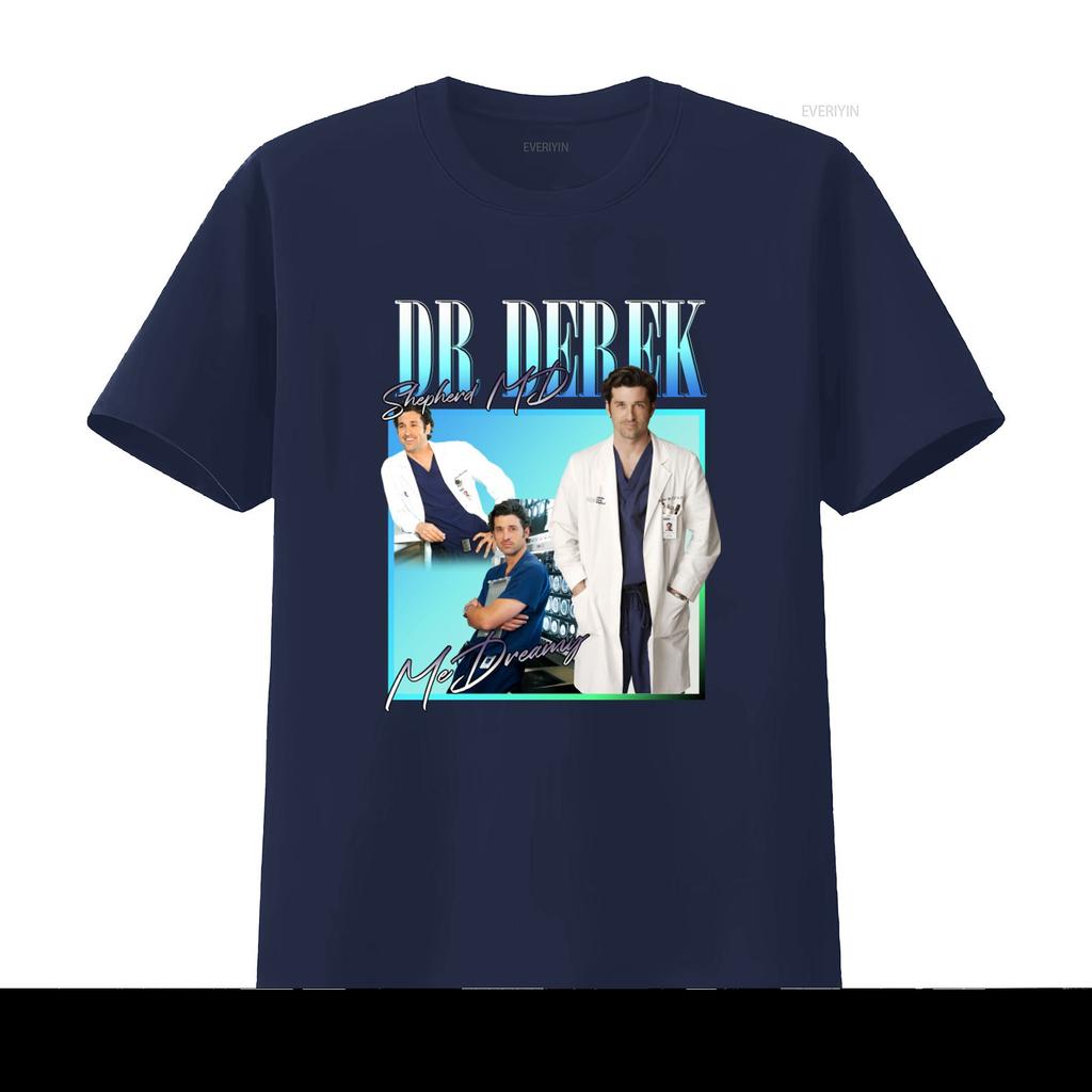 Dr Derek Shepherd T Shirt for Greys Anatomy Fans Grey Sloan Memorial Design Perfect Medical Drama Lovers Vintage Washed