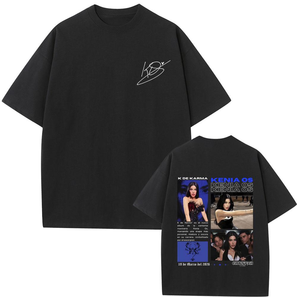 Singer Kenia Os K De Karma Tour 2026 Tshirt Unisex Women Fashion Pop Music Streetwear Unisex High Quality Soft Cotton Tshirts Tops