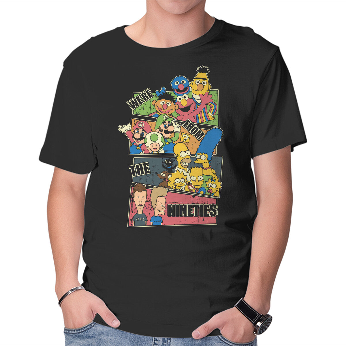Unisex Crew Neck T-Shirt We re From The Nineties Graphic Short Sleeve Casual Tee XS