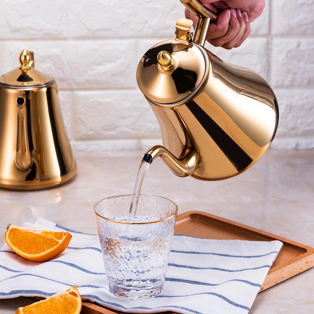 1,0 l/1,5 l/2,0 l Teekanne aus Edelstahl, Teekessel mit herausnehmbarem Sieb für losen Blütentee, Kaffeekessel für Herdplatten geeignet