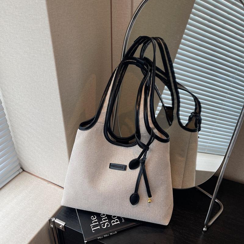 Casual Large Bag Women's New Fashion Simple Versatile Shoulder Bag Large Capacity Commuter Tote Bag