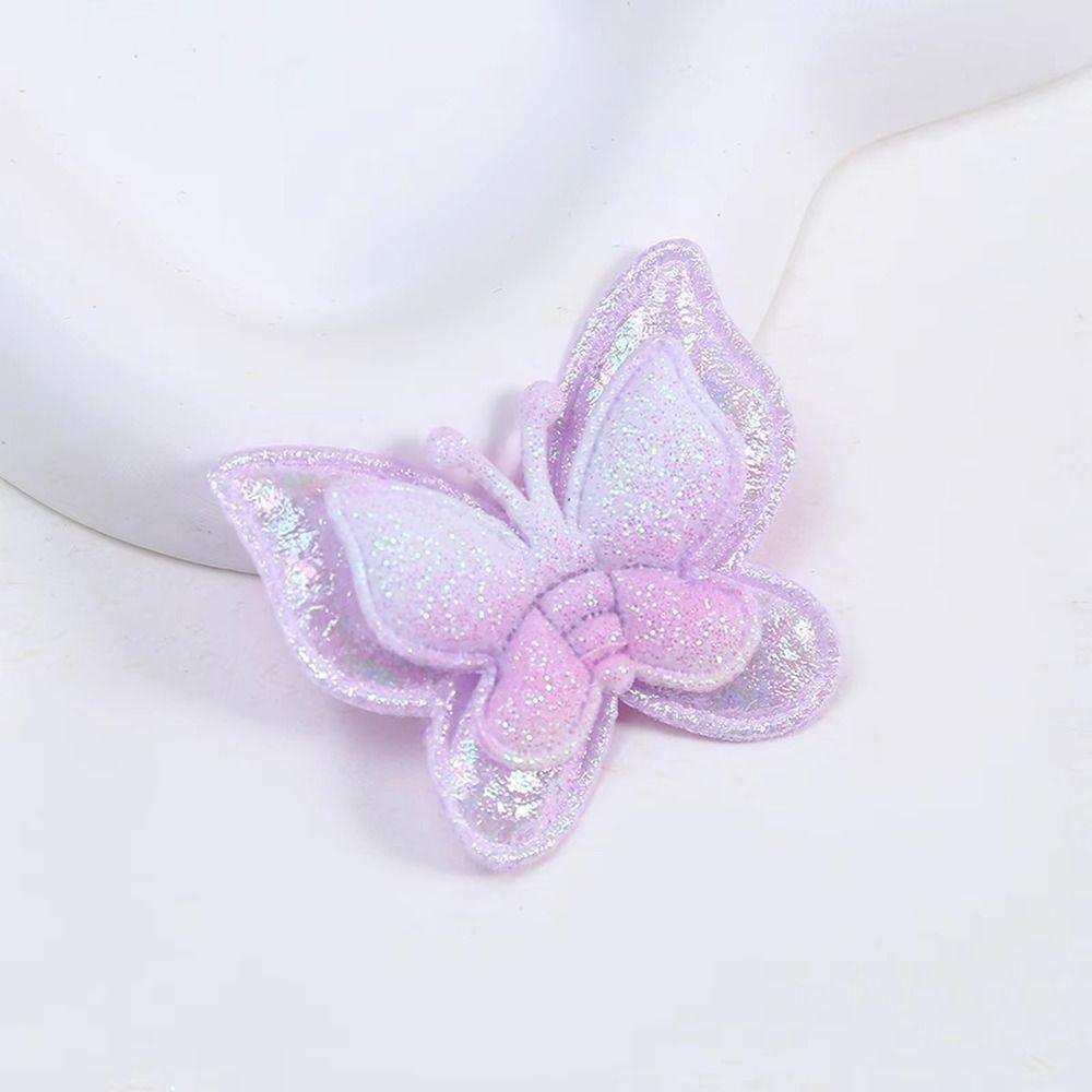 20Pcs Sew On Mesh Glitter Patches Double Layers 40x35mm Padded Applliques Handmade DIY Clothes Patches