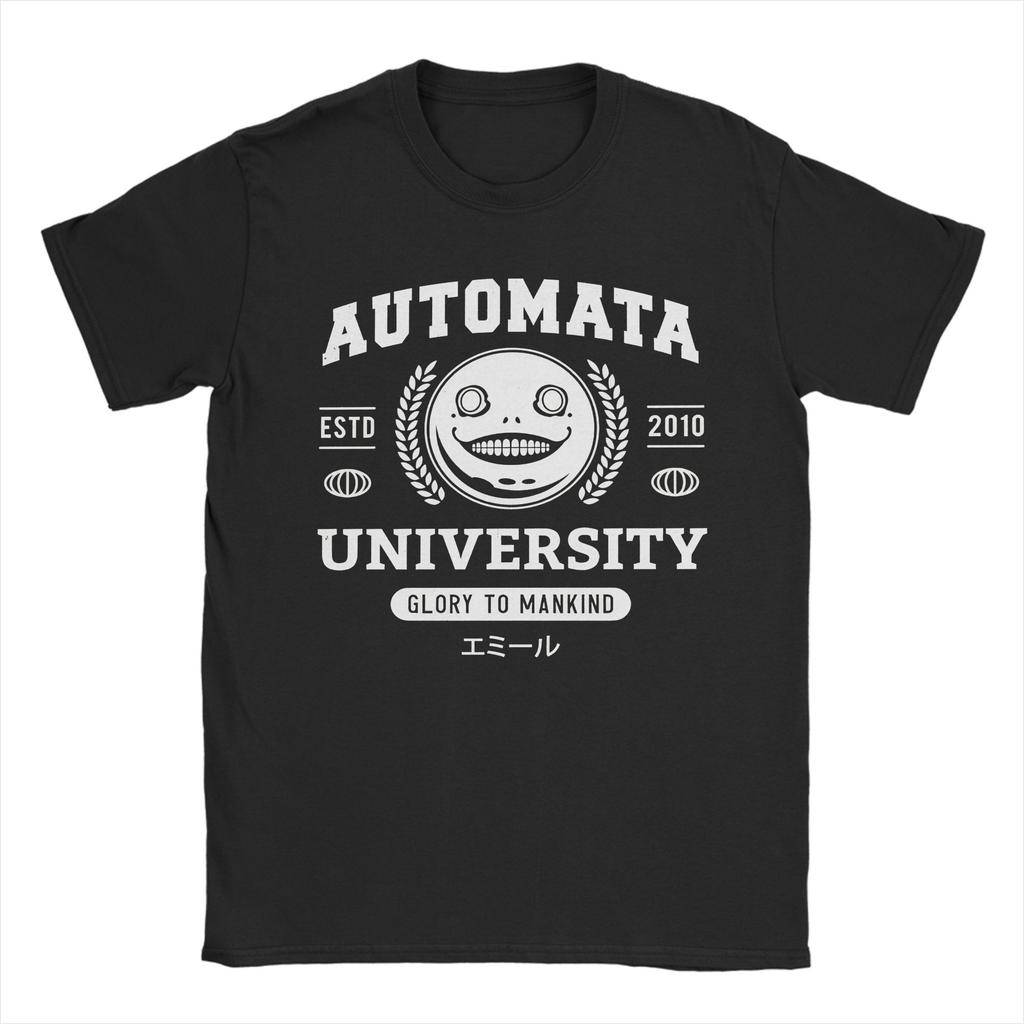 Nier Automata Anime T Shirts for Unisex Pure Cotton Hipster TShirts Round Neck Tees Short Sleeve Tops Printed