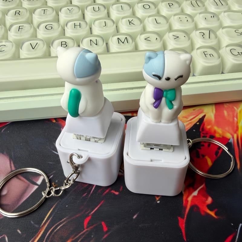 LED Light Up Frog Toad Cat Decompression Toys Sound Making Keychain Fidgets Portable Stress Relief Toys for Daily Use