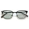 [MERRY PLEASURE] Sunglasses for Men and Women, Fashion Glasses, Browline, Semi-Tinted Lenses
