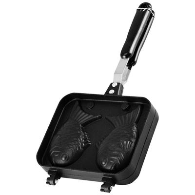 Double Fish Shaped Taiyaki Dessert Waffle Cake Maker Pan Non Stick Fry Pan Waffle Molds Aluminum Alloy Taiyaki Double Baking Pan