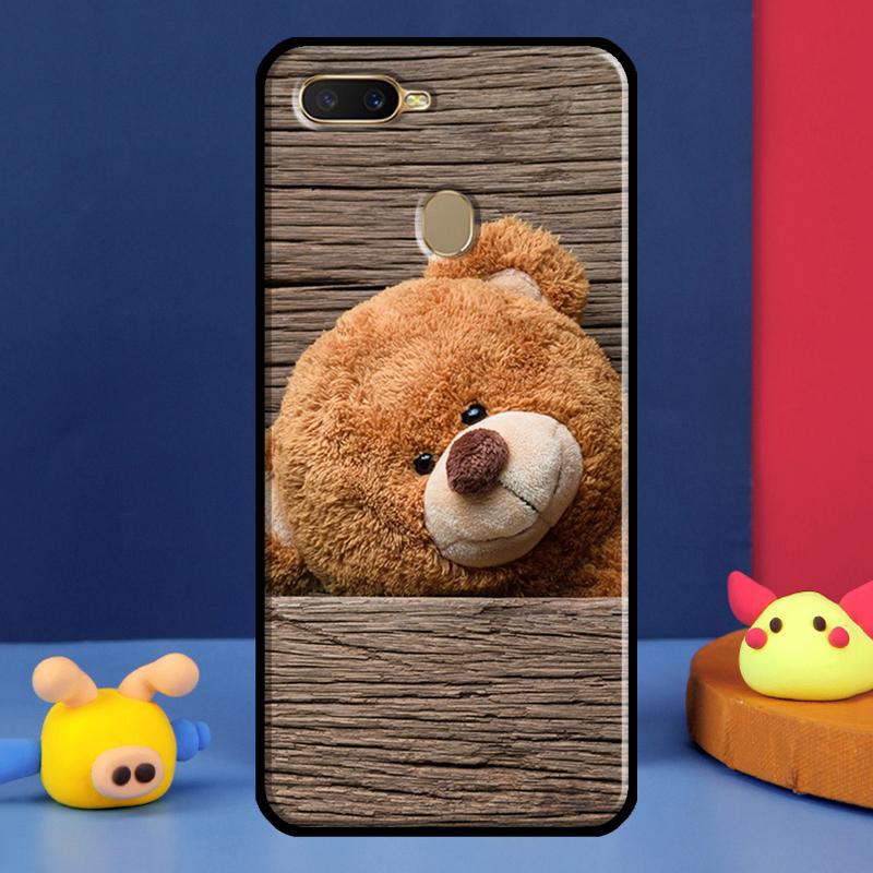 Cute Bear Case For Oppo A16 A76 A96 A58 A78 A98 A5 A9 A91 A15 A17 A77 A52 A72 A74 A94 A54S A57S Cover