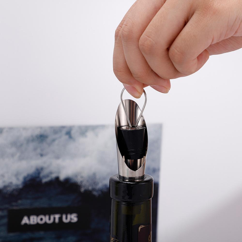 Liquor Spirit Red Wine Pourer Flow Wine Bottle Pour Spout Stopper Stainless Steel Cap Portable Filter Kitchen Accessory Decanter 7