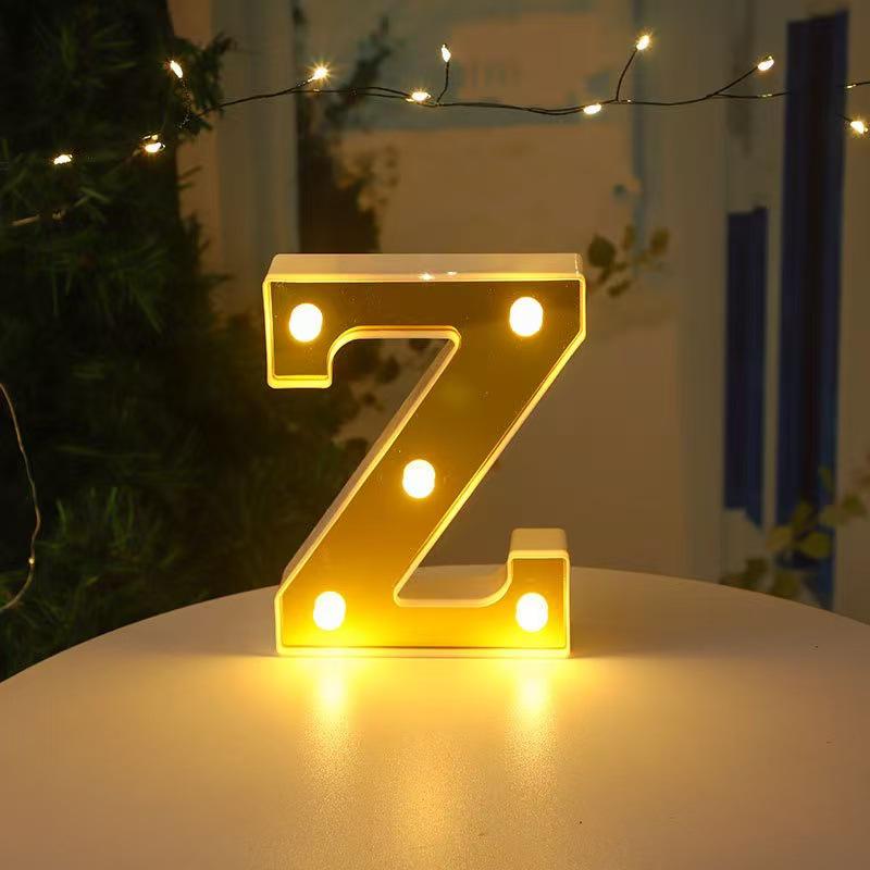 Gold LED Mirror Letter Lights - Romantic Birthday and Festive Décor
