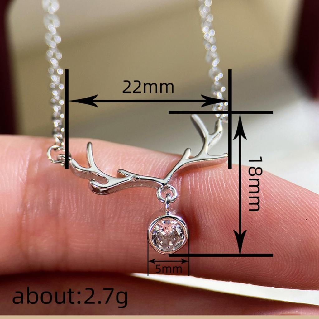 Minimalist Elk Antler Single Stone Dainty Neck Jewelry