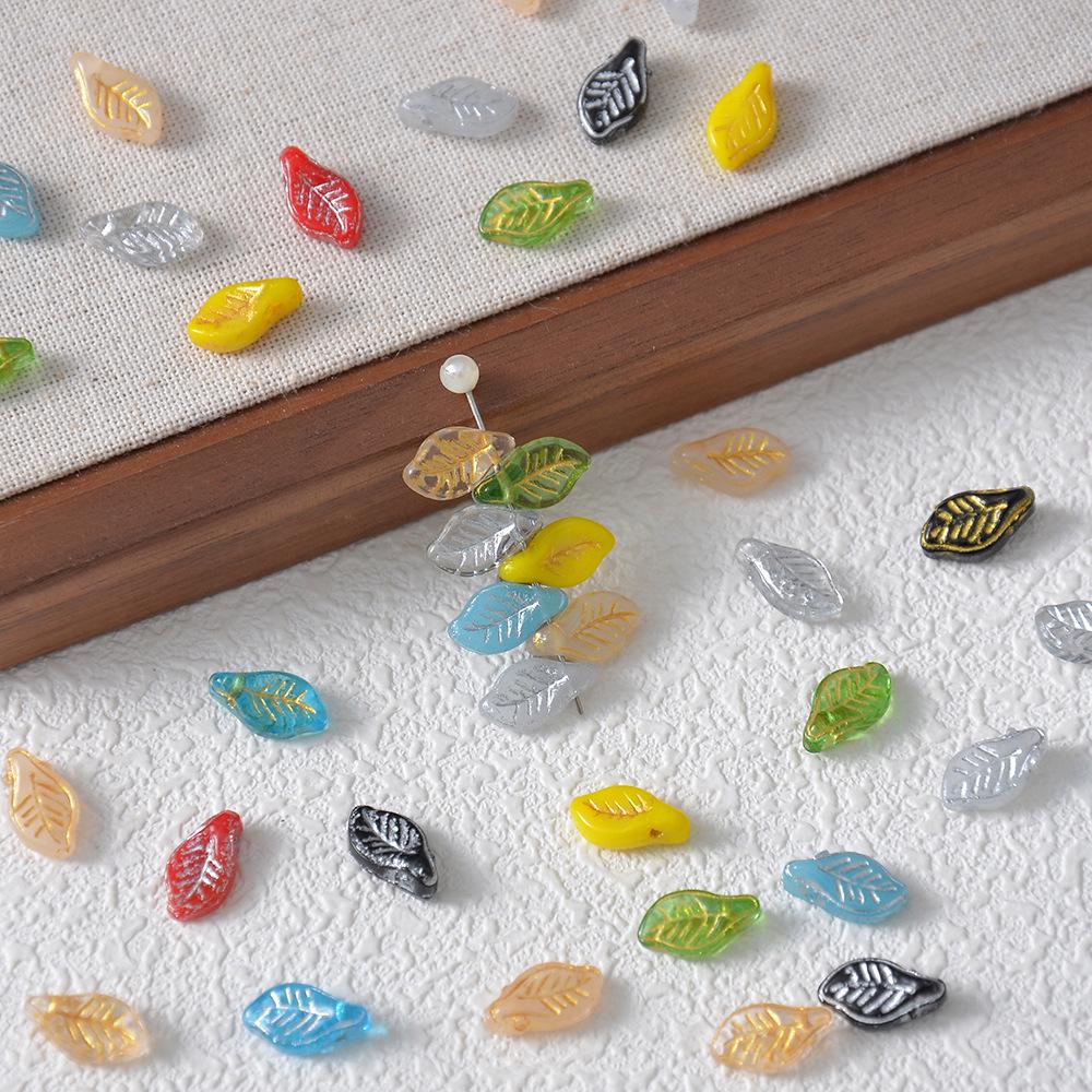 Czech Glass Hollow Maple Leaf Beads for DIY Hair Accessories