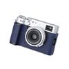 SIUTATDSH Camera Half Case for Fujifilm Fuji Vintage Metal Genuine Leather Instant Camera Protective Stylish Portable Shockproof X100VI, Case, (Blue