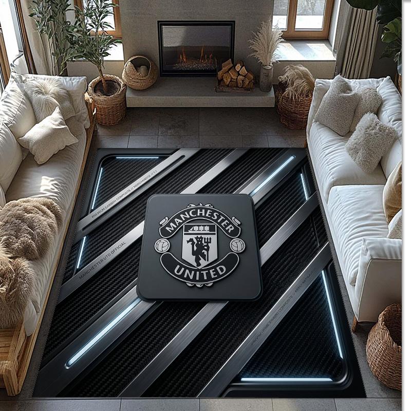 Manchester United Geprint Flanellen Vloerkleed Niet-Glijdend Zacht Polyester Vloerkleed Binnen Decoratie Mat voor Slaapkamer Woonkamer Bank
