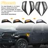 For Jeep Gladiator JT Wrangler JL Rubicon Sahara 2x Smoked Front Fender LED Repeat Side Marker Lights DRL Daytime Running Lamp