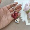 Acrylic Red Bow Keychain Circle Clip Purse Accessory Cute Bag Charm  New Year