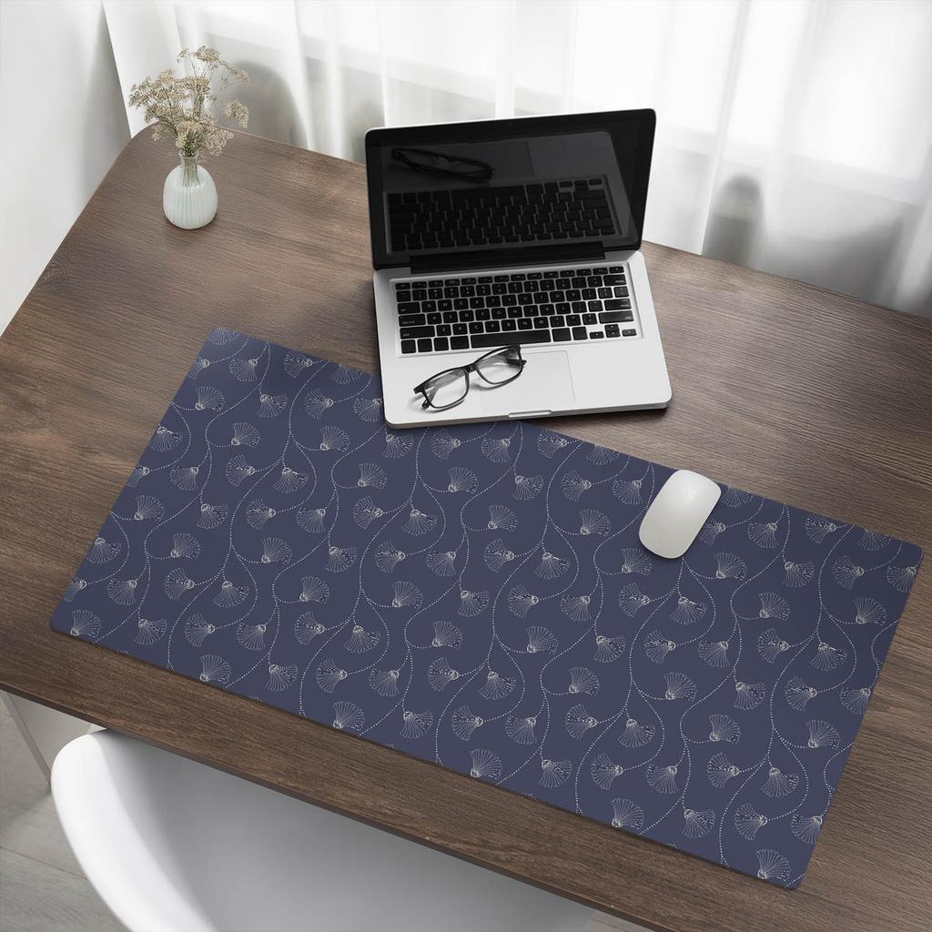 Vinyl Desk Mat with Stylish Print Delicate Fans 100x50 cm