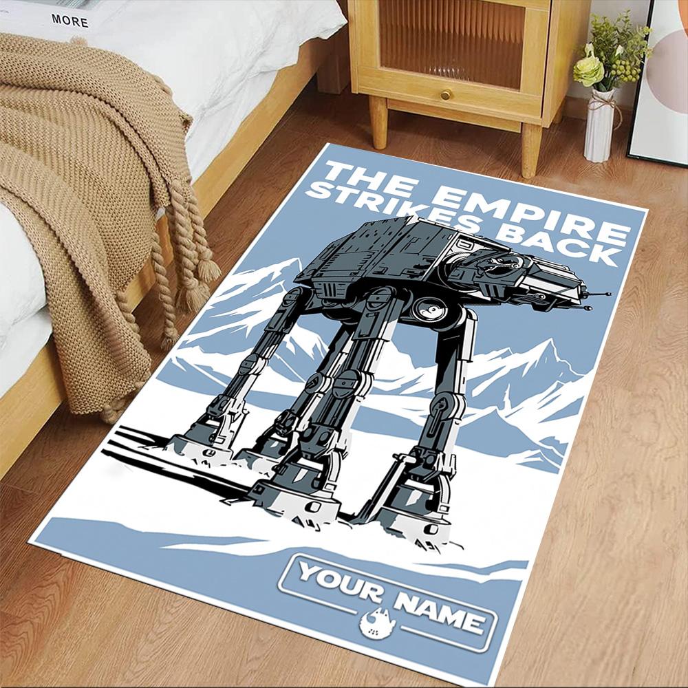 Star Wars Customize Your Name Area Rug Perfect for Balcony Dormitory Bedrooms Playrooms Anti-slip Rug Anime Office Decor Gift for Festivals