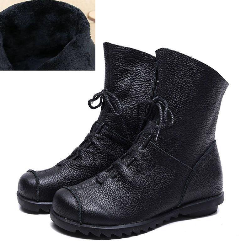 

Новые женские ботильоны на плоской подошве из натуральной кожи с мягкой нескользящей подошвой и бархатной подкладкой для женщин среднего и пожилого возраста 41