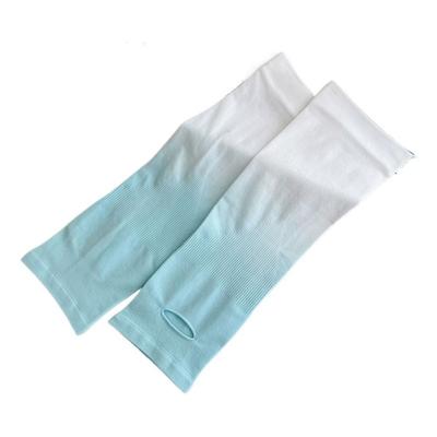 Polyester Ice Silk Arm Sleeves Elastic Finger Hole Gradient Color Sleeve Spandex Thin Sun Protection Arm Cover Kids