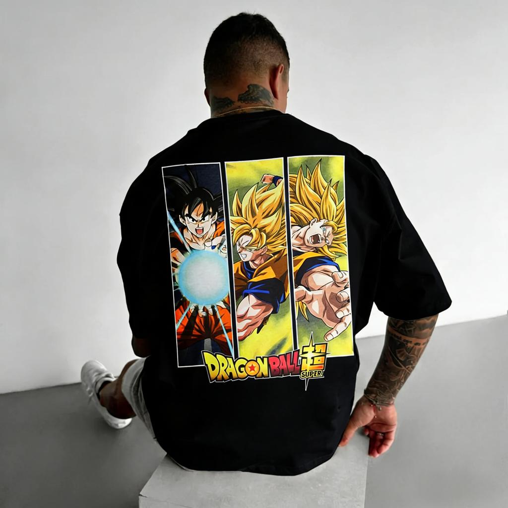 T-shirt Cotone Manica Corta Stampate Dragon Ball Anime Goku 2026 Estate Larghe Sportive Moda Uomo e Donna Girocollo