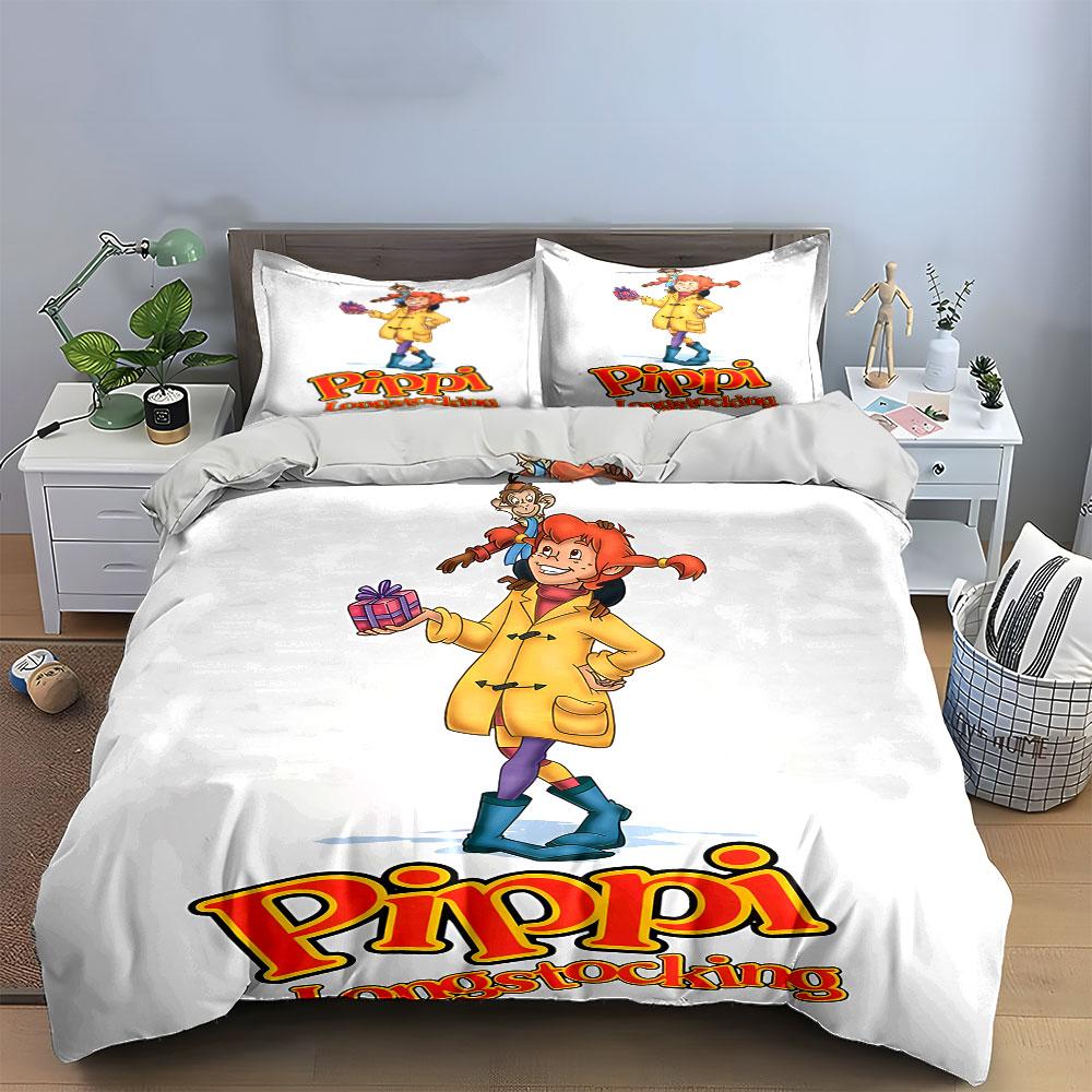 Pippi Longstocking Bedding Set Bedding Duvet Cover Set Duvet Cover Pillowcases  (1 * Duvet Cover 2 * Pillowcases, Without Duvet Insert)