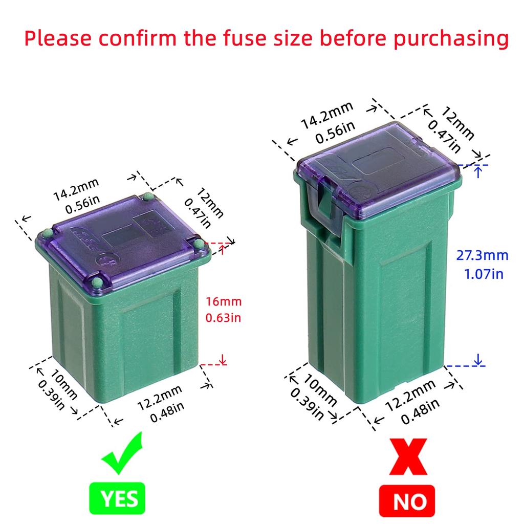 BOJACK 40A JCASE Fuse Automotive FMX Fuse Low Profile JCASE for Trucks, Cars and SUVs(5pcs)