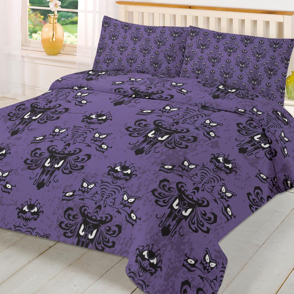 Halloween Haunted Mansion Purple Black Duvet Cover With Pillow Case Custom 3pcs Bedding Set Quilt Cover Double Bed Home Textile