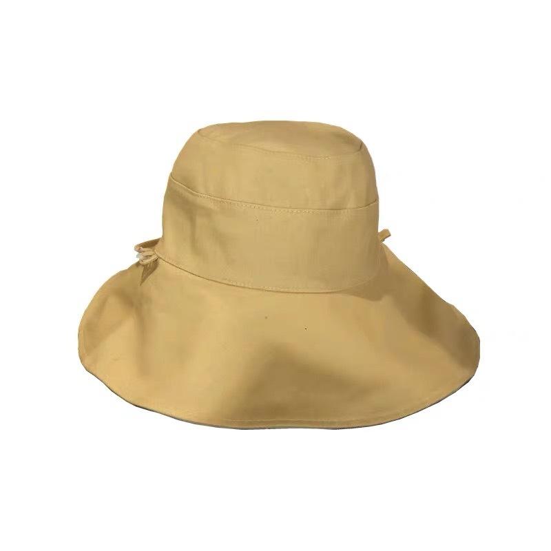 New Summer Double-sided Color Matching Big Eaves Bucket Hat Sunshade Foldable Face Small Hat Big S