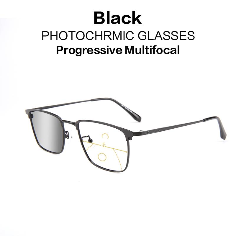 

Men Color Changing Multifocal Reading Eyeglasses Bifocal Blue Blocking Business Glasses Computer Anti Radiation See Far Near Eyeglasses 2