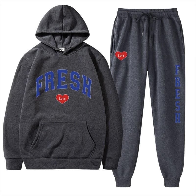 New Spring and Autumn Men's Hoodie Set, Popular In Europe and America, Casual Trend Men's Sweater Set
