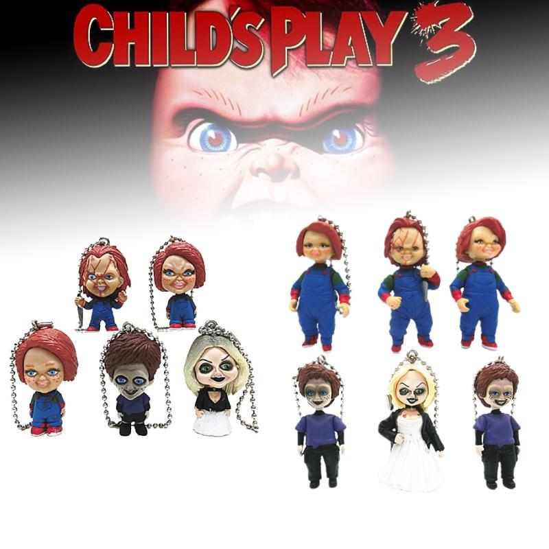 Chucky Bride Doll Toy Figure Keychain Pendant Decoration 5 Ghost Dolls With Bobbleheads 6cm Height